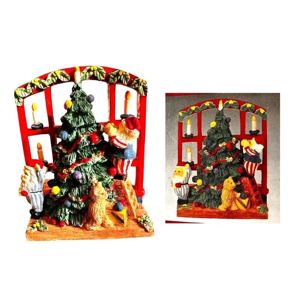 VTG Gift Collection Candle Holder New Christmas Tree Santa Long Johns Teddy Bea - Picture 9 of 12